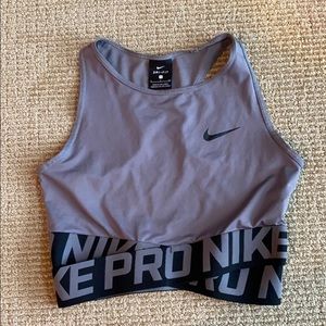 Nike Pro DriFit Grey Crop Top